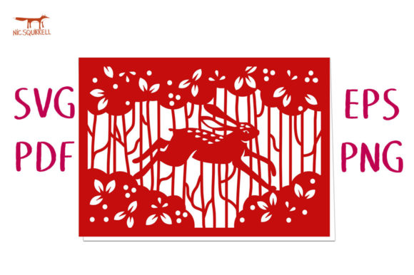 Download Woodland Hare Greetings Card SVG Cut - Card Collection