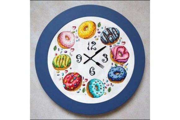 Download Donut Clock Cross Stitch Pattern - Donut Collection