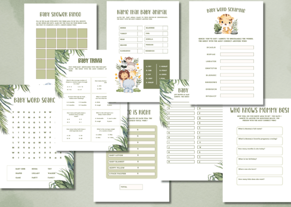 Download Safari Baby Shower Printable Game Cards - Card Collection