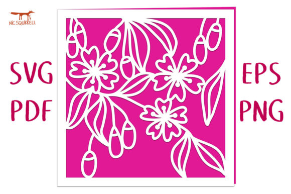 Download Plum Blossom Greetings Card SVG Cut File - Card Collection