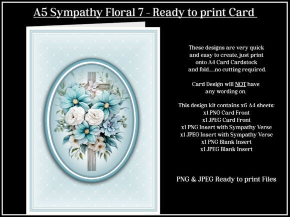 Download A5 Sympathy Floral 7 Greetings Card - Card Collection